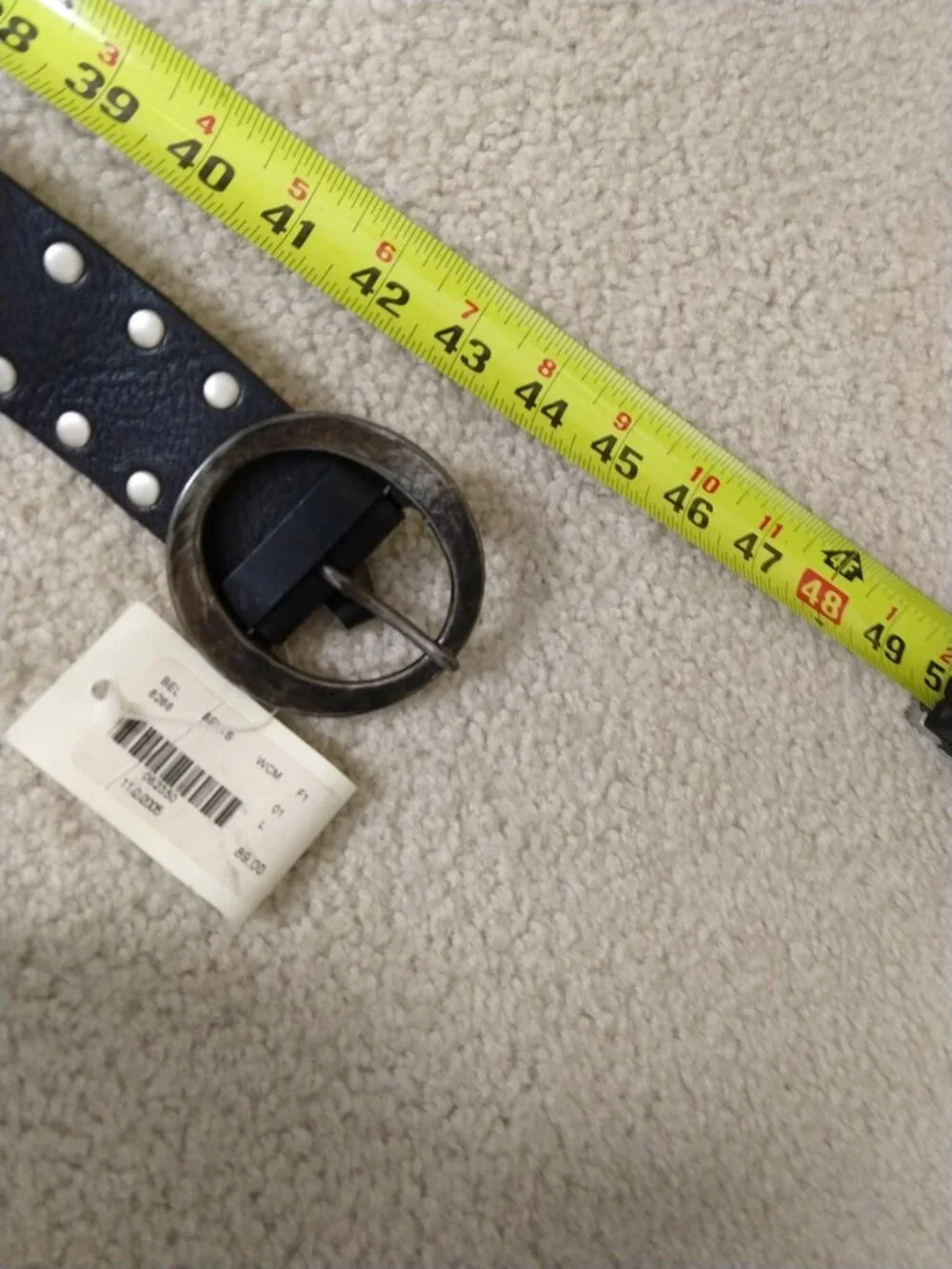 Women's Genuine Leather WCM New York Studded Rivet Belt NWT Size Large